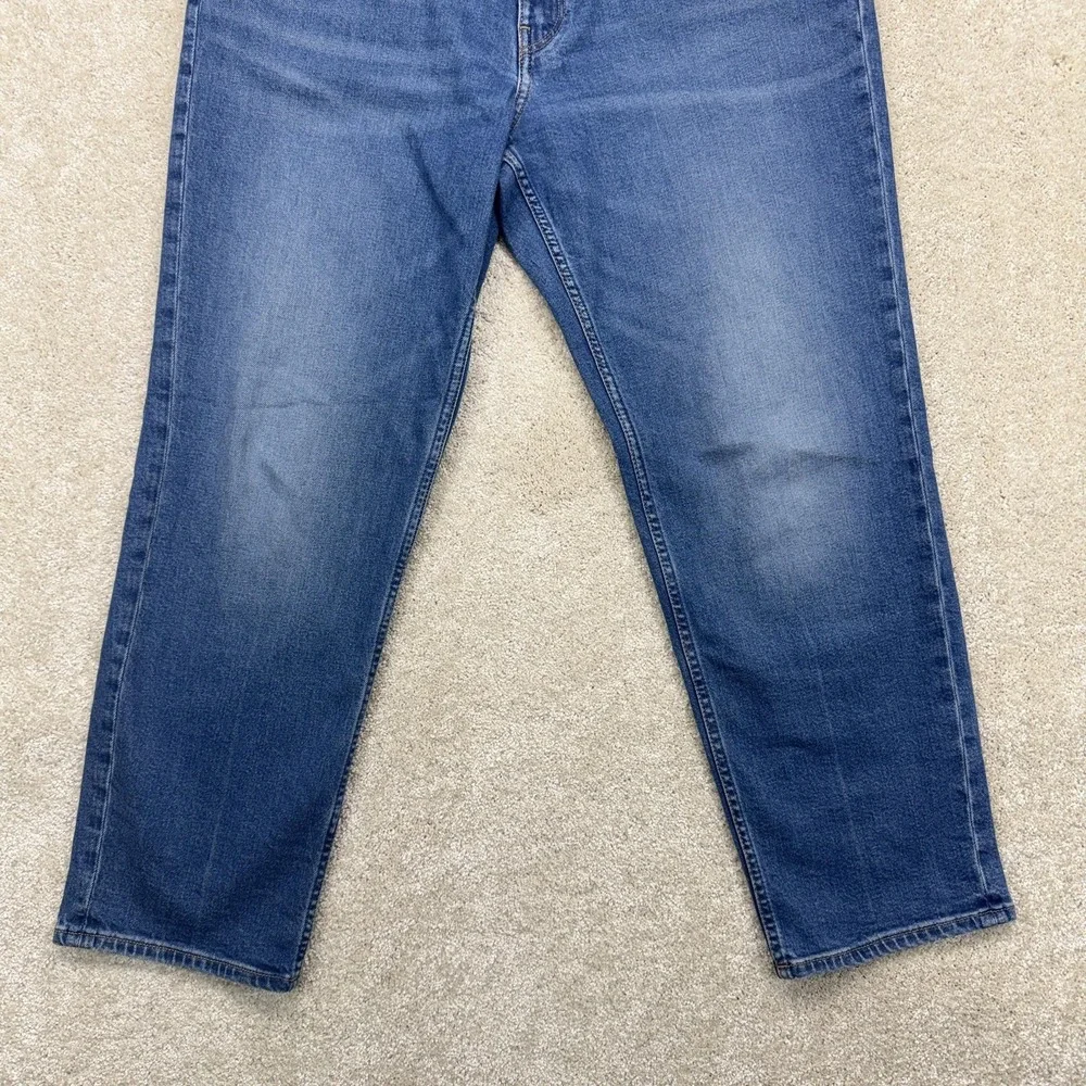 Calvin Klein Original Straight Jeans Womens 32x28 Blue Stretch‎ Denim Mid Rise